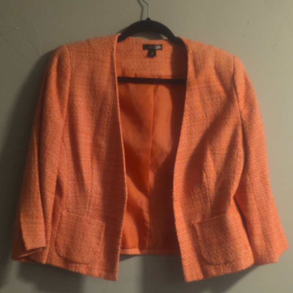 East 5th Pink Textured Open-Front Cropped Blazer
